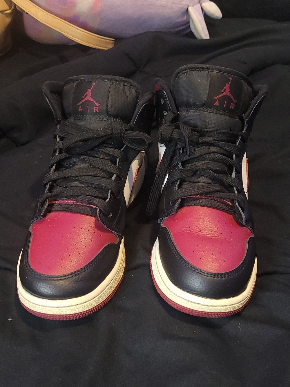 Air Jordan 1 Mid Gs Bred Toe 6y